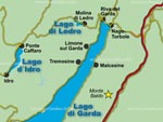 Karte vom Nordteil des Gardasees