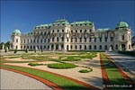 Das Obere Belvedere ist von allen Seiten von einer herrlichen Gartenanlage umrahmt.