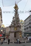 The Plague Column amidst the pedestrian area