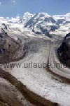 Der Gornergletscher mit dem 4527 m hohen Liskamm dahinter