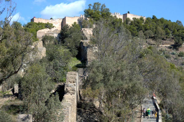 Blick zu den Ruinen von Castillo de Gibralfaro