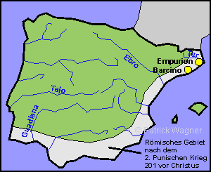 Le territoire romain aprés la fin de la 2. guerre punique