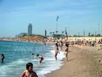 Der Strand Mar Bella am Wochenende