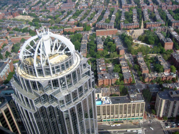Ein Blick &uuml;ber South Boston vom Skywalk Observatorium