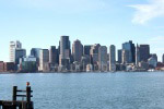 Der Blick auf die Bostoner Skyline vom Hyatt Hotel am Flughafen