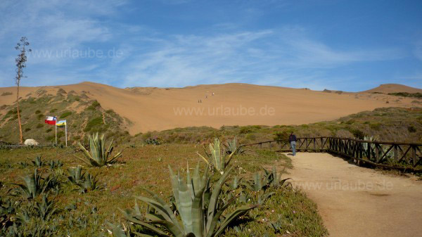 Roca Oce&aacute;nica, Blick zu den Sandd&uuml;nen