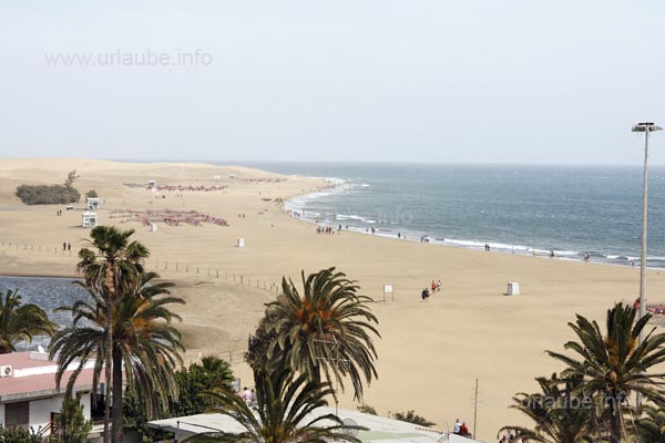 Die D&uuml;nen von Maspalomas erstrecken sich auf &uuml;ber 8 km bis nach Playa del Ingles.