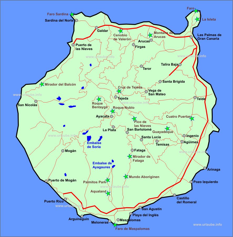 Karte von Gran Canaria