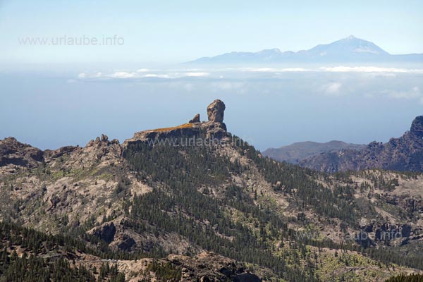 Vom Pico de las Nieves erscheinen einem der Roque Nublo und der Roque Bentayga zum Greifen nahe.