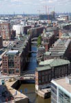 Blick vom Highflyer zur Speicherstadt