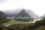 Das Route Burn Tal mit dem Berg, der wie die Mütze eines Zauberers aussieht
