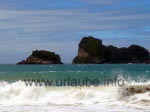 Die Strömung an der Cathedral Cove ist nicht zu unterschätzen.