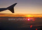 Sonnenuntergang beim Anflug auf München