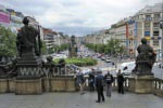 Der Wenzelsplatz vom Nationalmuseum mit der Statue Wenzels