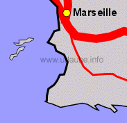 Karte von Marseille und Umgebung
