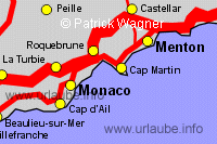 Carte de Menton et environnement