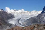 Der Gornergletscher von der Station Trockener Steg aus fotografiert (Sommer)